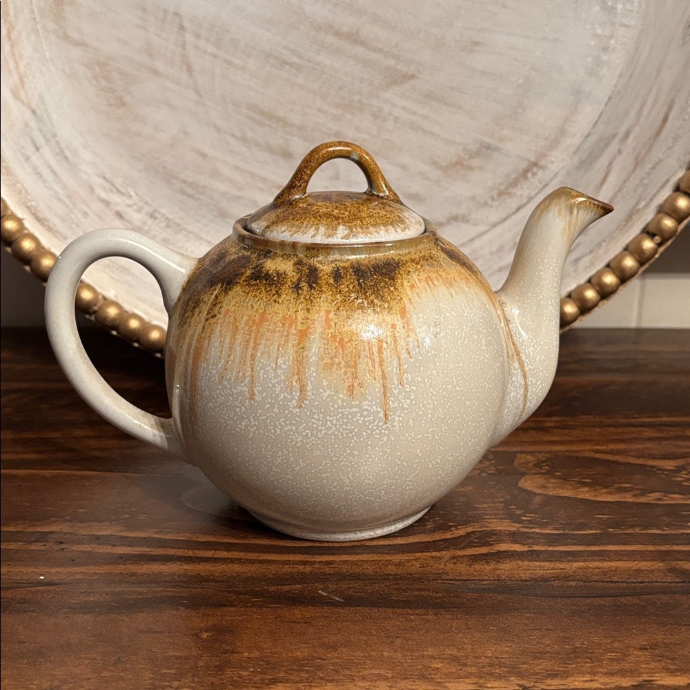 Vintage Douglas Ferguson Pigeon Forge Pottery Rustic Tea Set Brown & Cream - Picture 6 of 12